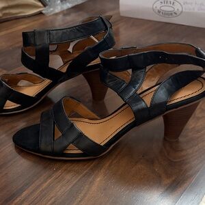 Nine West Black Strappy Heels